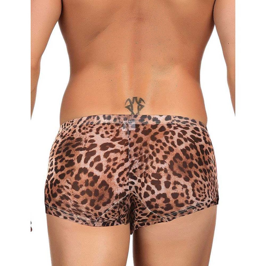 Bondara Bondara Man Mesh Boxer Briefs Leopard Print Men'S Sexy Underwear