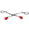 Bondara Torment Stainless Steel Young Forceps Silver And Red Medical Play Toys