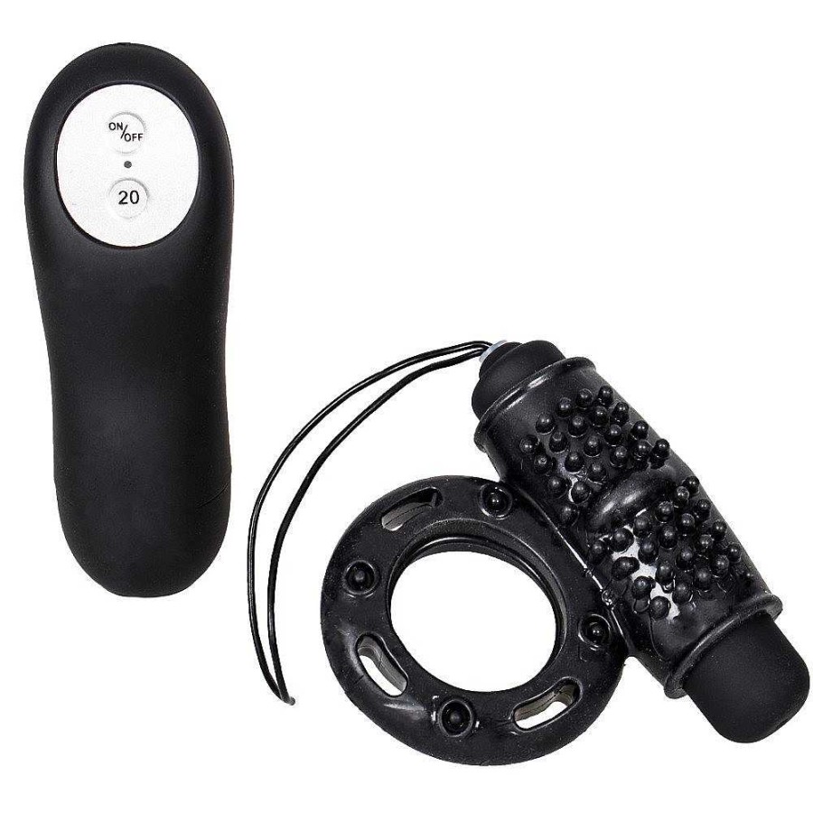 Bondara Bondara Big League 20 Function Remote Vibrating Cock Ring Black Sex Toys For Couples