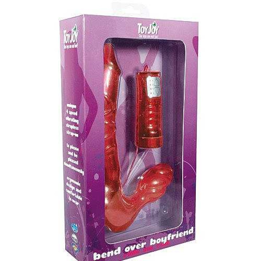 Bondara Toyjoy Red Hot Remote Vibrating Strapless Strap-On - 10 Inch Hot Red Vibrators