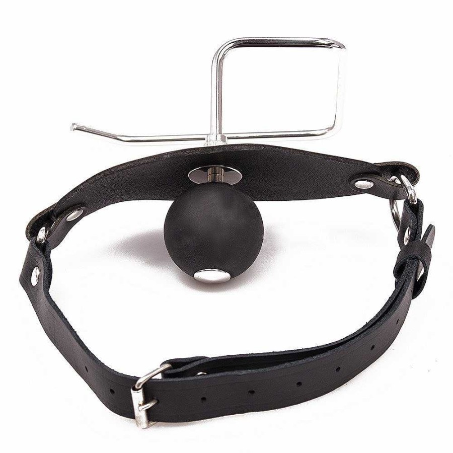 Torment Torment Toilet Paper Holder Leather Ball Gag Black Ball Gags & Mouth Gags