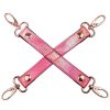 Bondara Bondage Bondara Pink Kink Faux Leather Rose Gold Hogtie Connector Iridescent Pink Pu, Black Soft Textile Lining, Rose Gold Clasps Bondage Restraints & Handcuffs