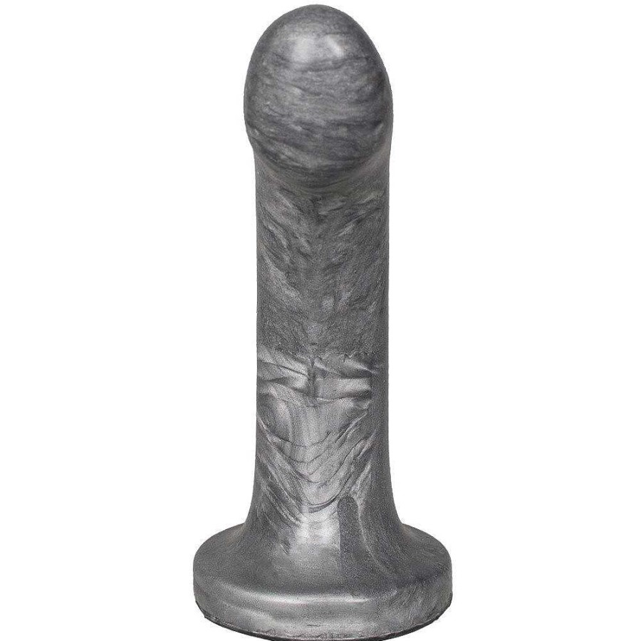 Bondara Bondara Marbled Silver Curved Dildo - 6 Inch Metallic Grey Dildos