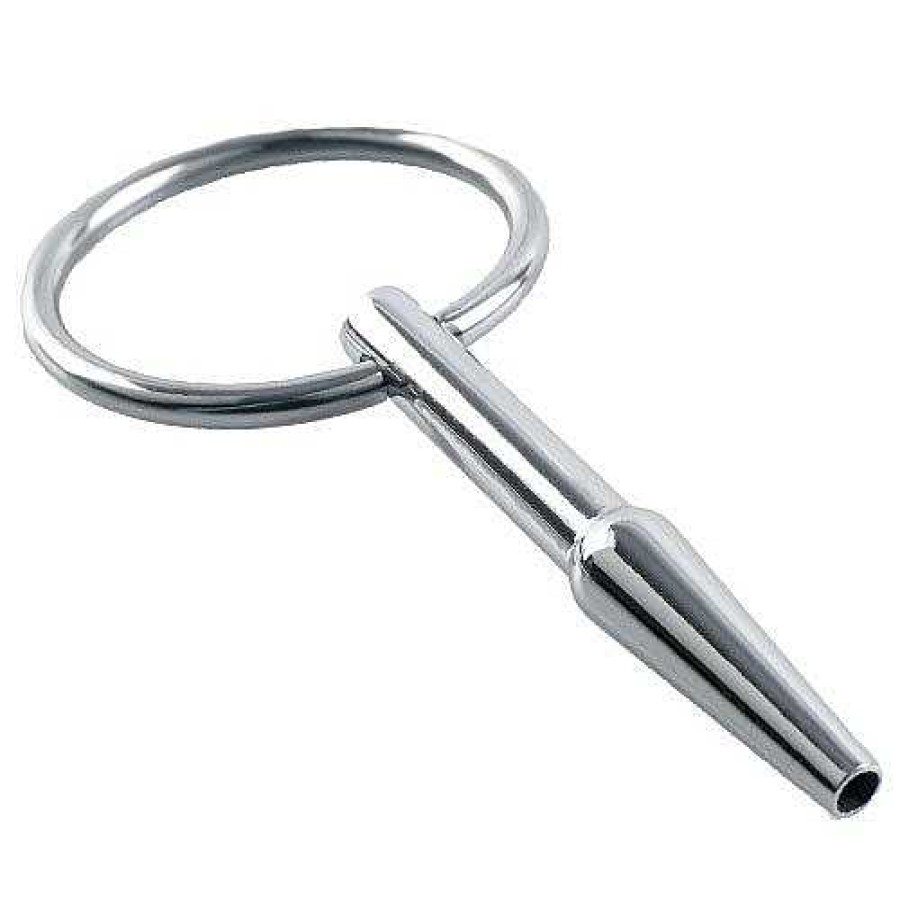 Bondara Torment Stainless Steel Through-Hole Penis Plug - 6Cm Silver Medical Play Toys