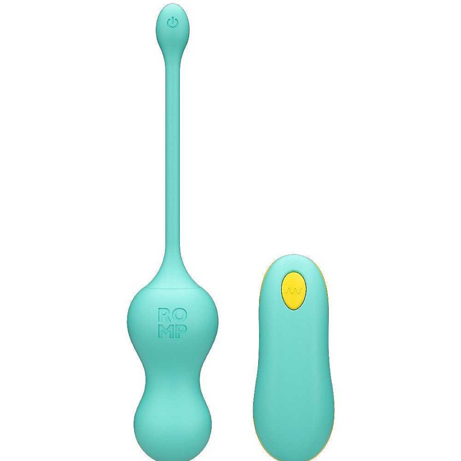 Romp Romp Cello Teal 6 Function Remote Control Vibrating Love Egg Light Teal Love Eggs & Ben Wa Balls