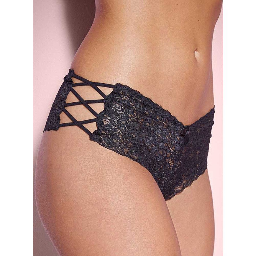 Bondara Belle Bondara Belle Plus Size Strappy Side Panty Black Sexy Plus Size Lingerie