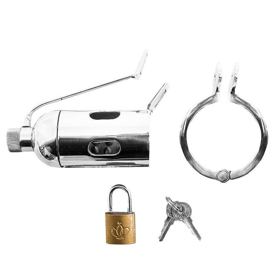 Torment Torment Pleasure Chamber Stainless Steel Chastity Cage Silver Chastity Devices