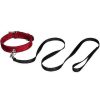 Bondara Bondara Red Velvet Collar With Leash Black And Red Bondage Restraints & Handcuffs