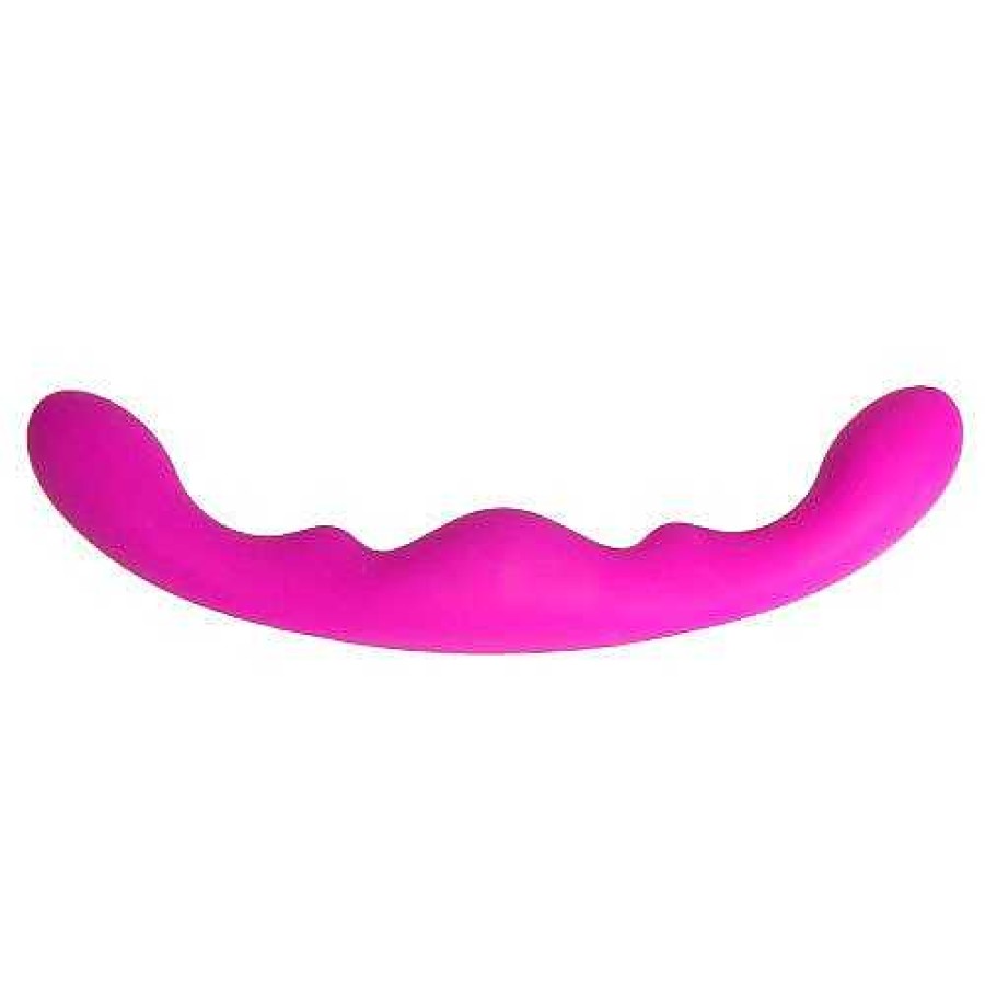 Bondara Bondara Silicone Curved Double Dildo - 10 Inch Magenta Dildos