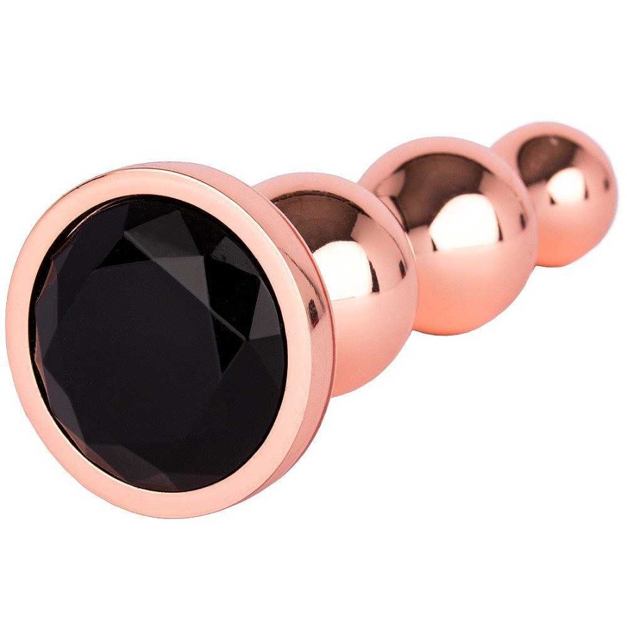 Bondara Bejewelled Steel Beaded Butt Plug - 4, 4.5 Or 5 Inch Rose Gold Anal Toys