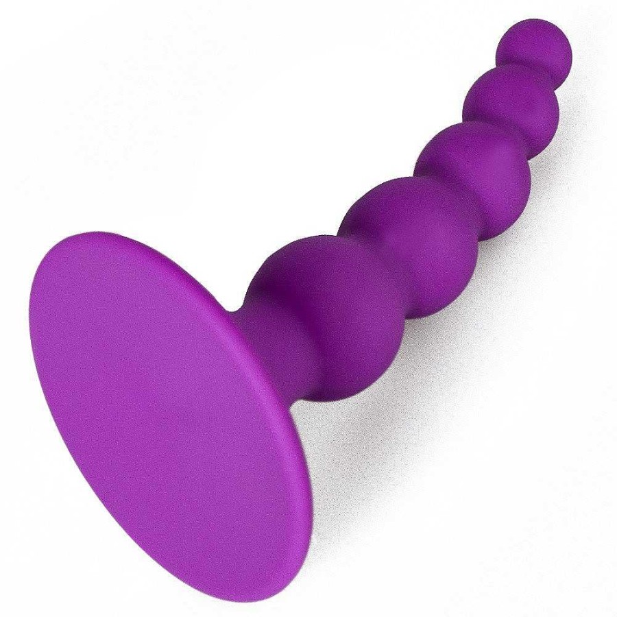 Bondara Bondara Silicone Beaded Butt Plug - 4 Inch Purple Anal Toys