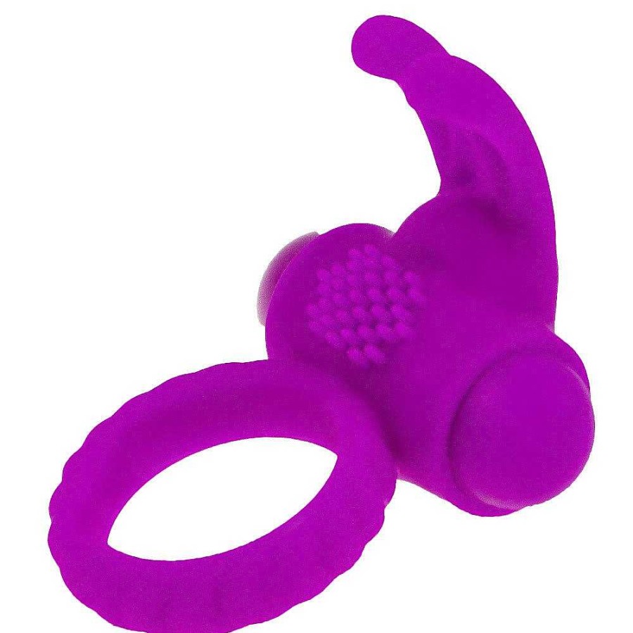 Bondara Bondara Silicone Rabbit Vibrating Cock Ring Magenta Sex Toys For Couples