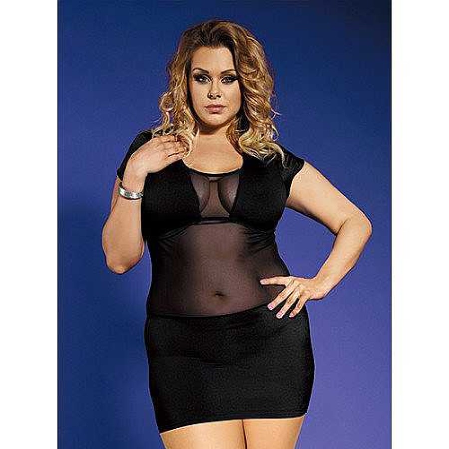 Bondara Belle Bondara Belle Plus Size Sheer Body Dress Black Sexy Plus Size Lingerie