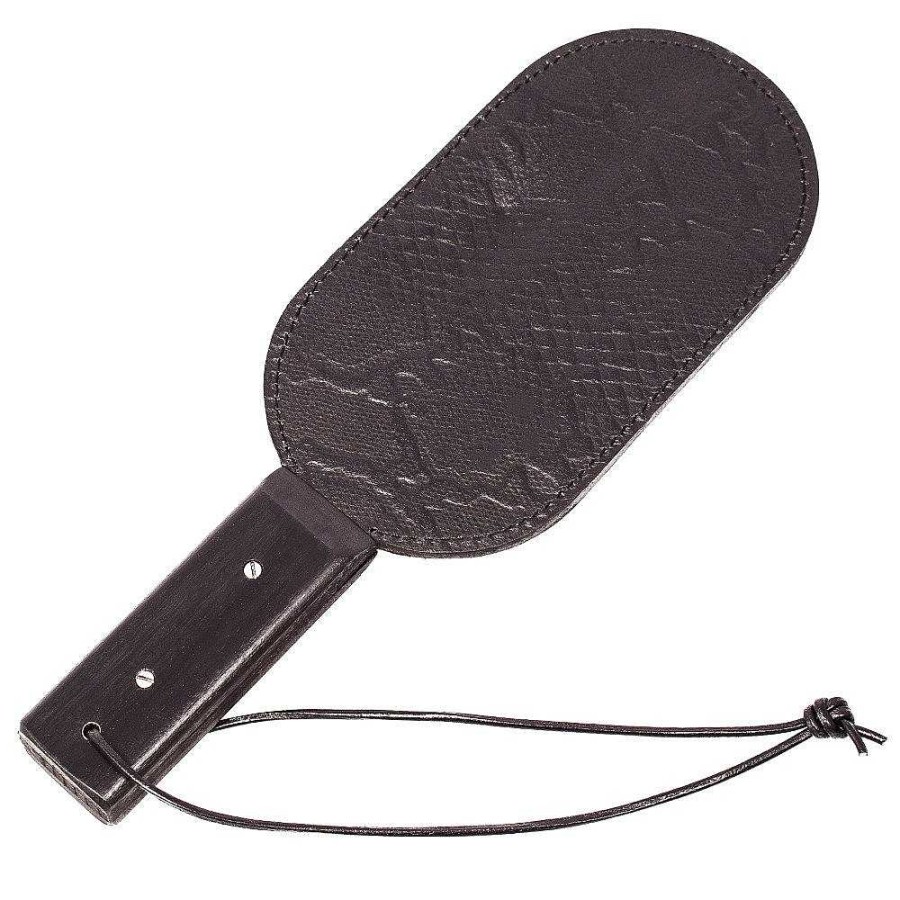 Bondara Bondara Leather Paw Print Paddle - 13 Inch Black Floggers, Whips & Ticklers