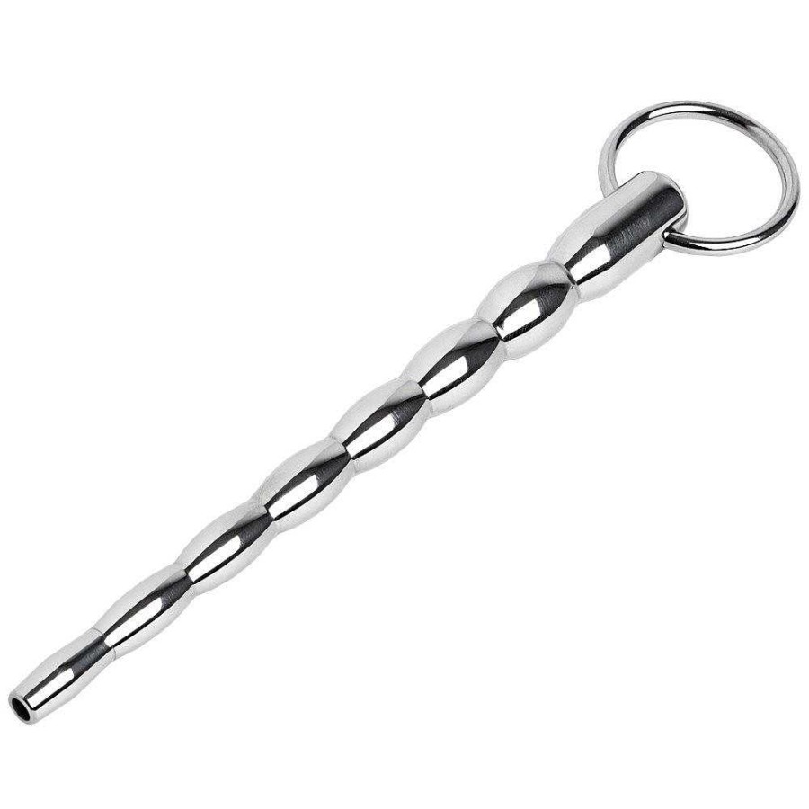 Bondara Torment Pipeline Xl Urethral Sound With Through Hole - 14Cm Silver Medical Play Toys