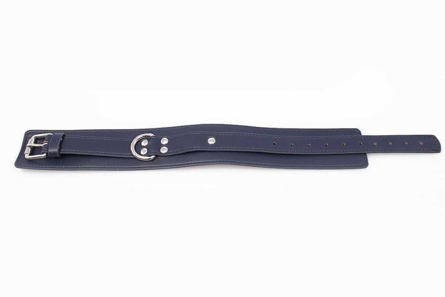 Luxe Bondara Luxe Royal Secret Faux Leather Collar Navy Bondage Restraints & Handcuffs