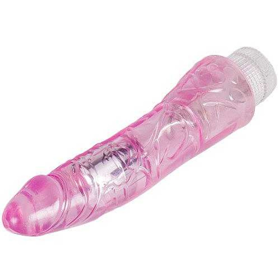 Bondara Bondara Crystal Clear Jelly Vibrating Dildo - 9 Inch Pink Vibrators